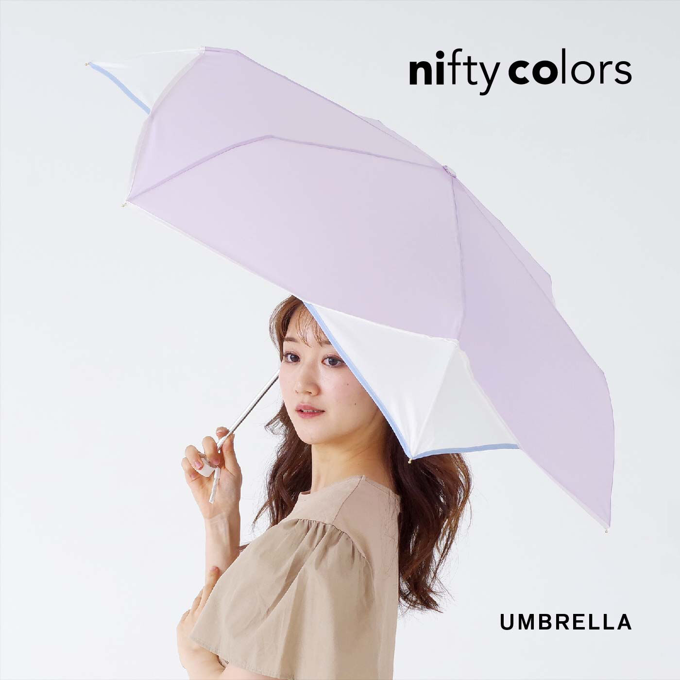FELISSIMO PARTNERS|ちょっと大きめ折りたたみ雨傘　フラワーパイピング