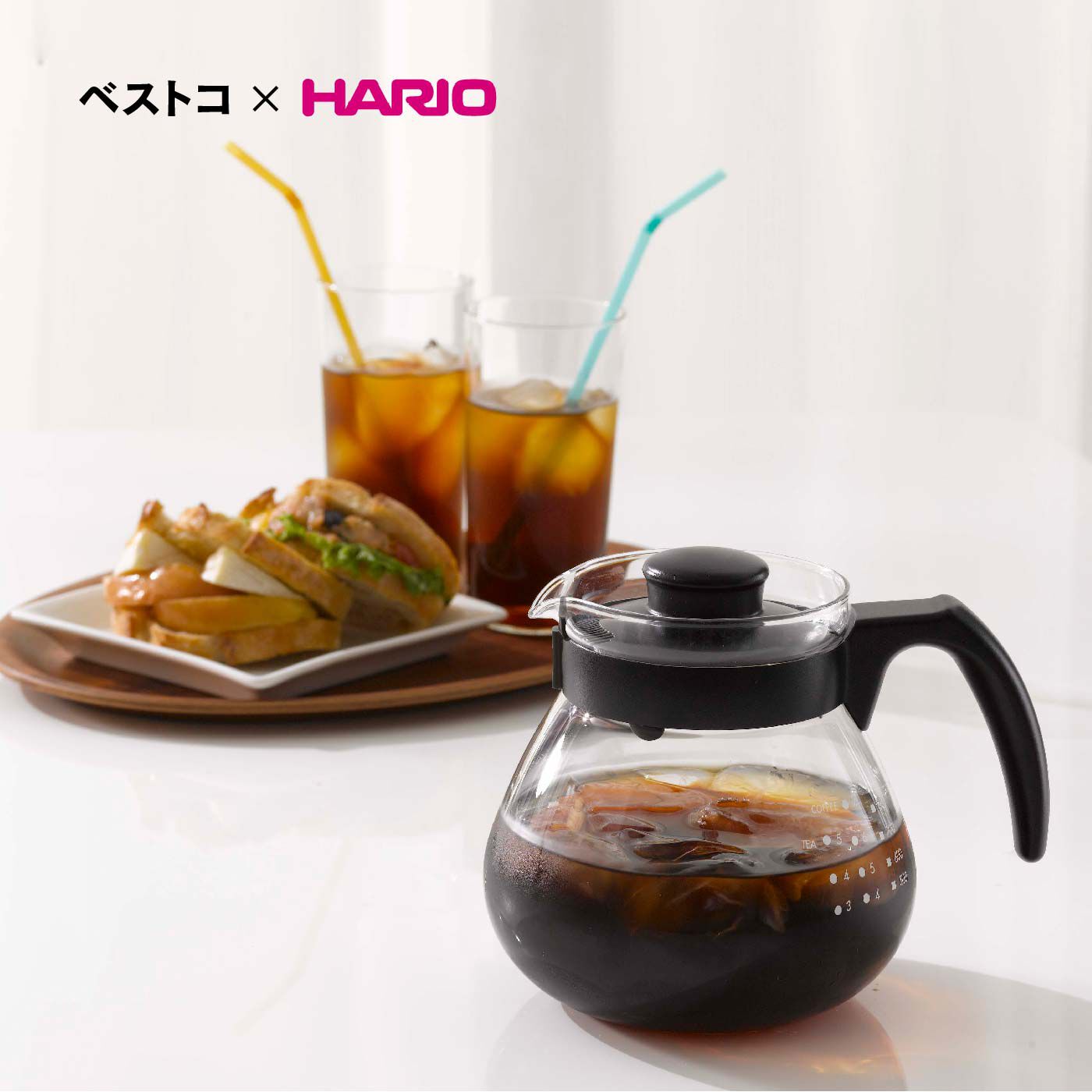 FELISSIMO PARTNERS|ハンドドリップ初心者も簡単においしいコーヒーを淹れられる　ベストコ×ＨＡＲＩＯ　メモリ付きコーヒードリッパー・ペーパーフィルター＆サーバーセット