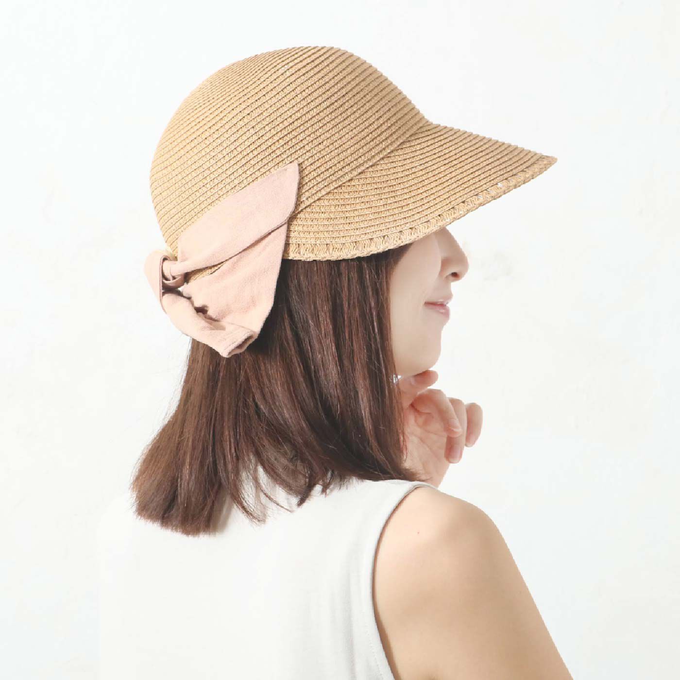 FELISSIMO PARTNERS|バックリボンが日よけに変身　２ｗａｙペーパージョッキーハット