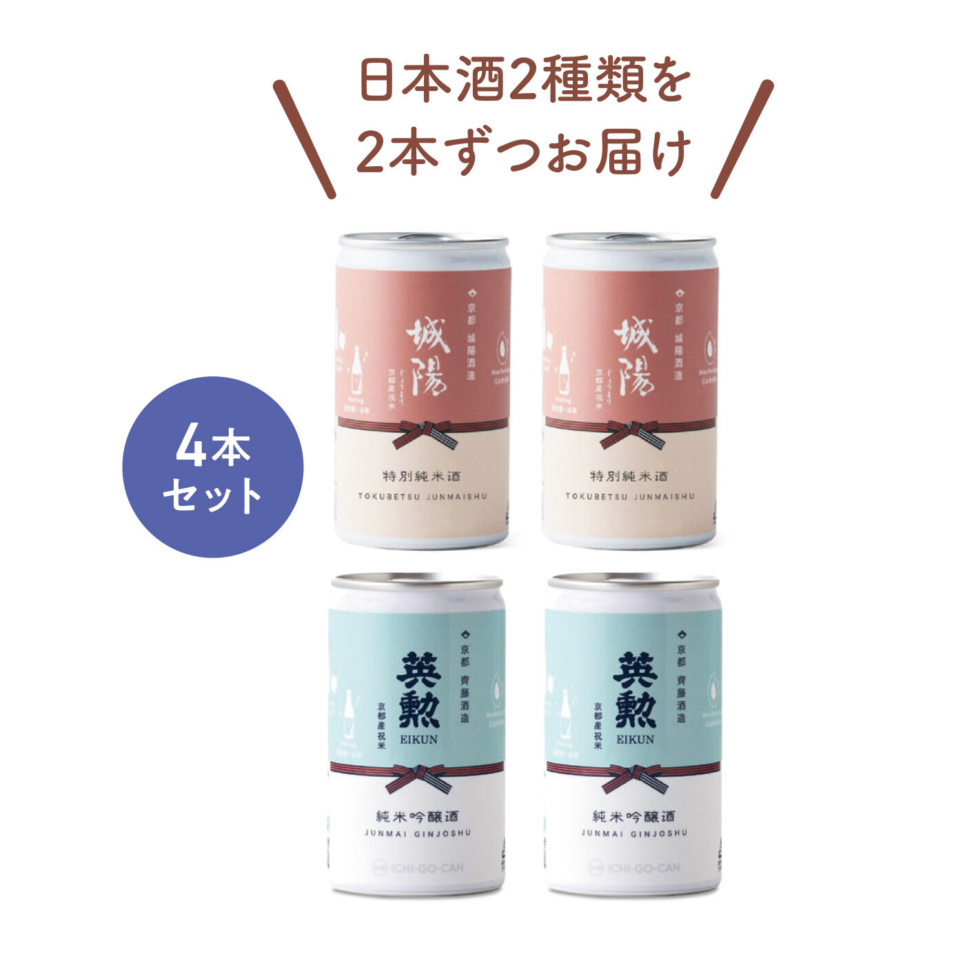 FELISSIMO PARTNERS|京都の酒蔵を巡る 日本酒一合缶飲み比べセットの会（7回予約）|●1回のお届けセット例です。