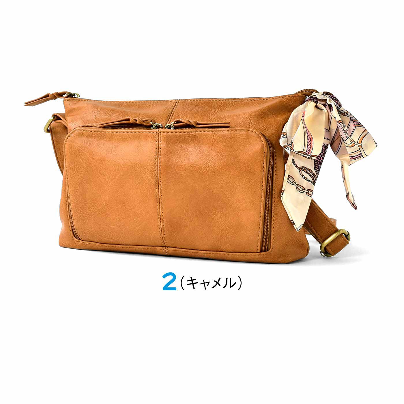 FELISSIMO PARTNERS|さっと取り出せてストレス軽減！ スカーフが素敵な間仕切りポケット付きショルダーバッグ