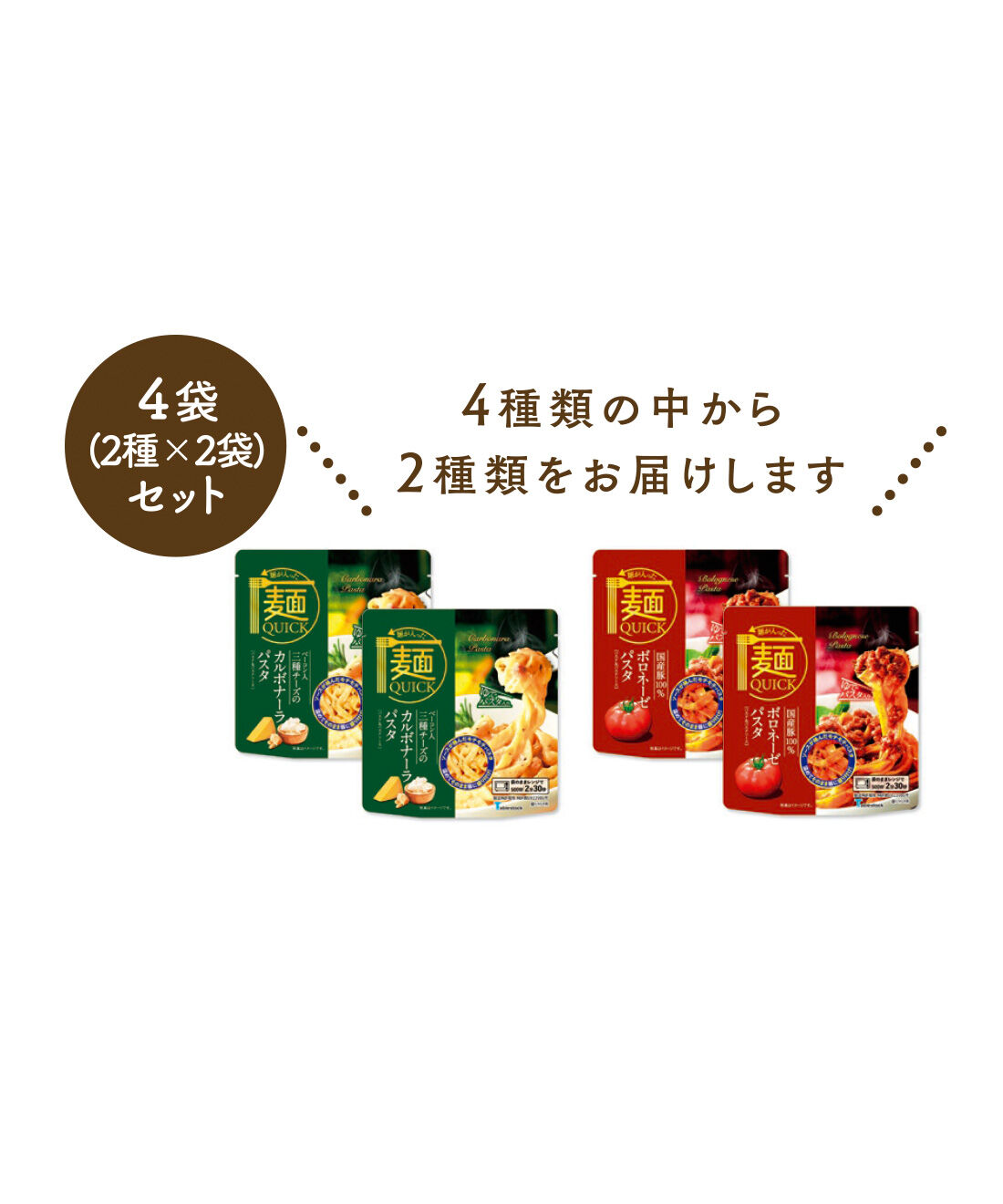 FELISSIMO PARTNERS|茹で時間なし！ レンジで本格麺 ソースをまとった本格パスタの会（8回予約）|●1回のお届けセット例です。