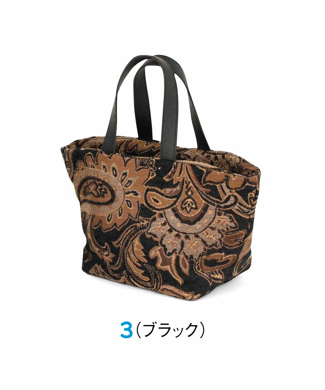 FELISSIMO PARTNERS|上品でクラシカル ペイズリー柄ゴブラン織りバッグ