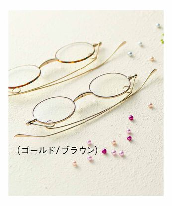 FELISSIMO PARTNERS | 薄くたためてコンパクト 栞 リーディンググラス 〈ゴールド/ブラウン〉