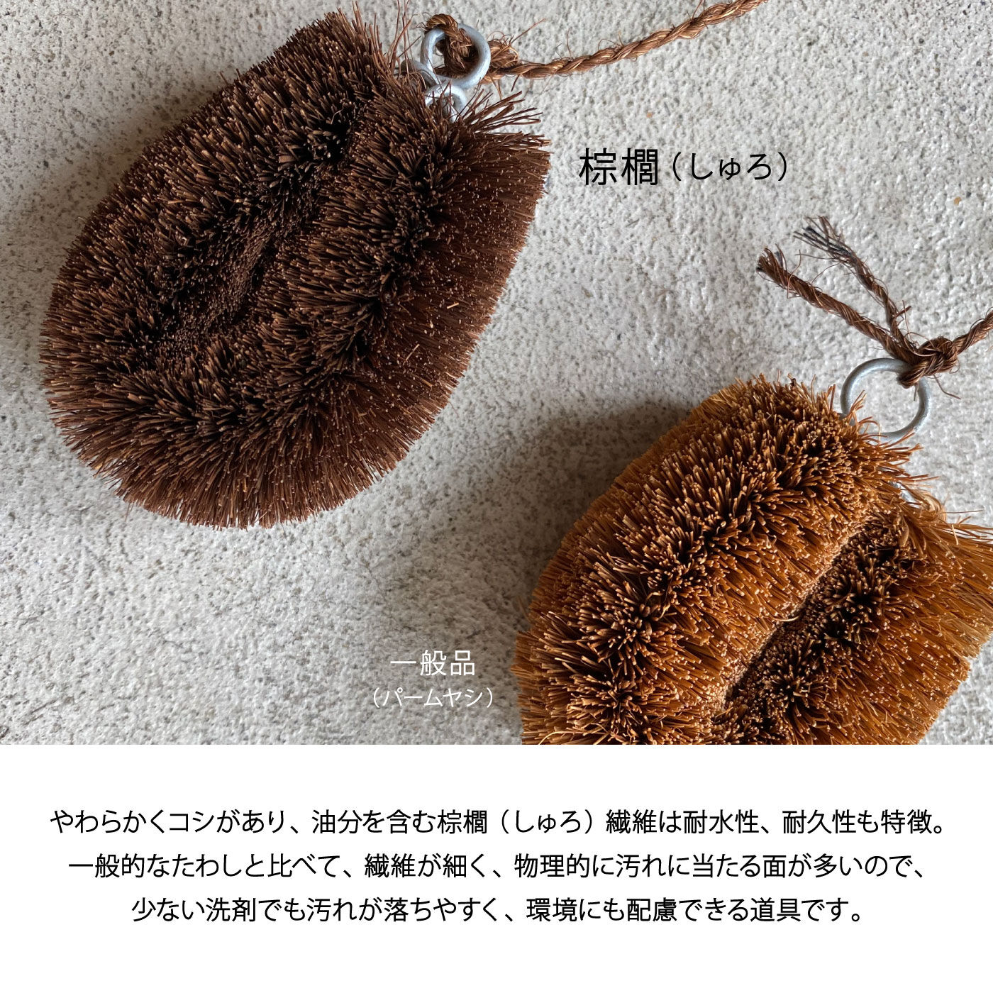 FELISSIMO PARTNERS|水筒ポットの茶渋洗いに！持ち手付き棕櫚たわし水筒用ロング