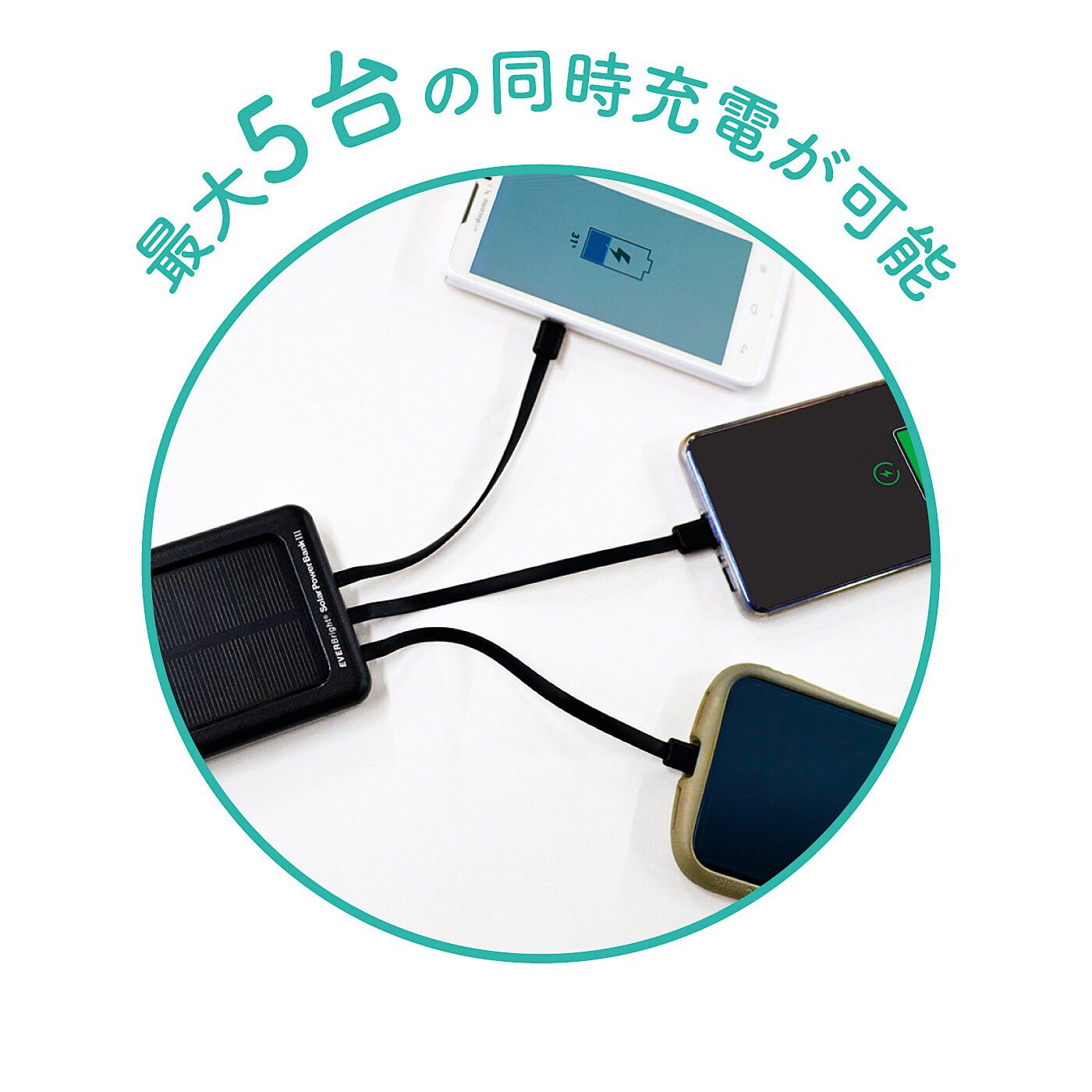 FELISSIMO PARTNERS|充電入出力ケーブル内蔵！EVER-Power Bright（エバパワーブライト）ソーラーパワーバンク３