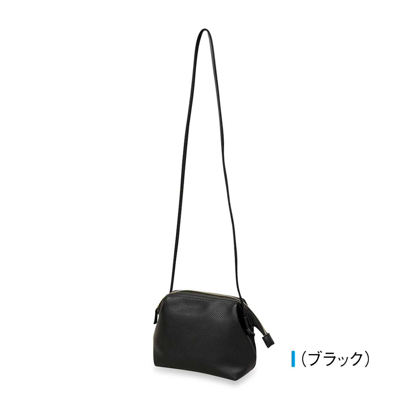 FELISSIMO PARTNERS|ファスナーを開けるとパカっと開く ワイヤー口金入りフェイクレザーショルダー