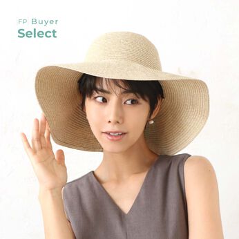 FELISSIMO PARTNERS | コンパクト ウォッシャブル つば広リボンハット エレガント