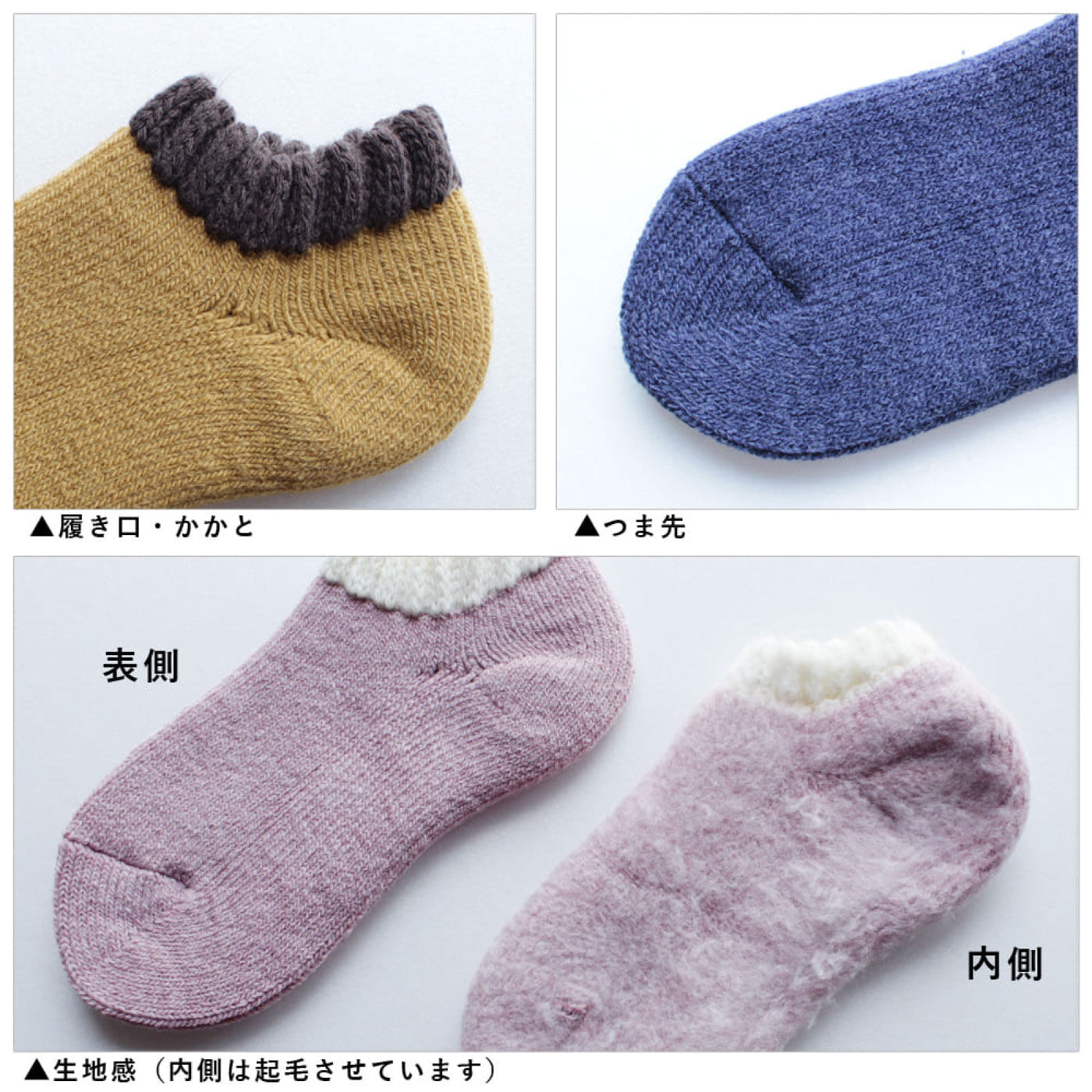 FELISSIMO PARTNERS|あったか起毛のブランケットソックス　アンクル丈