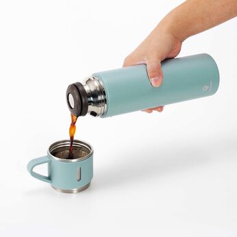 FELISSIMO PARTNERS | 取っ手が便利 コップ付き 真空二重ボトル 450mL