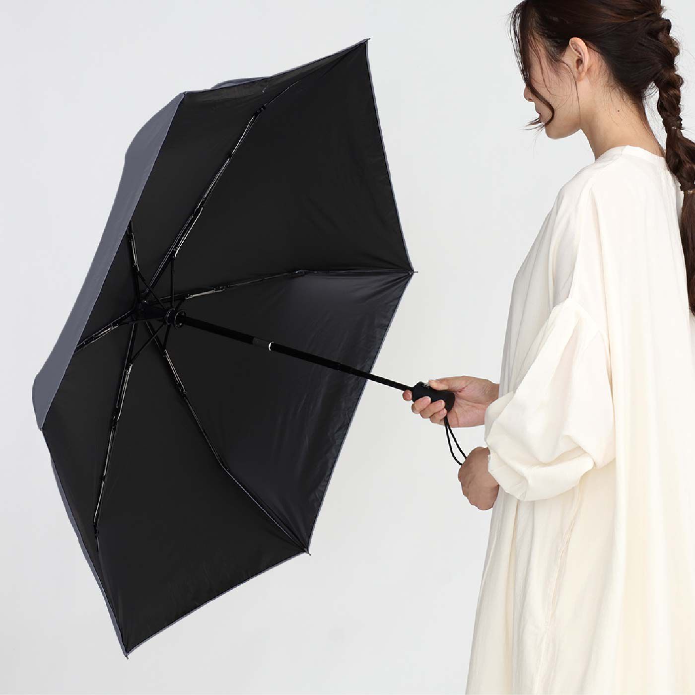 FELISSIMO PARTNERS|開閉ワンタッチ　便利なシンプル日傘〈晴雨兼用〉