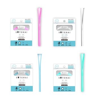 FELISSIMO PARTNERS | 開いて洗える シリコンストロー SUTENAI コネクタ付き 3個セット