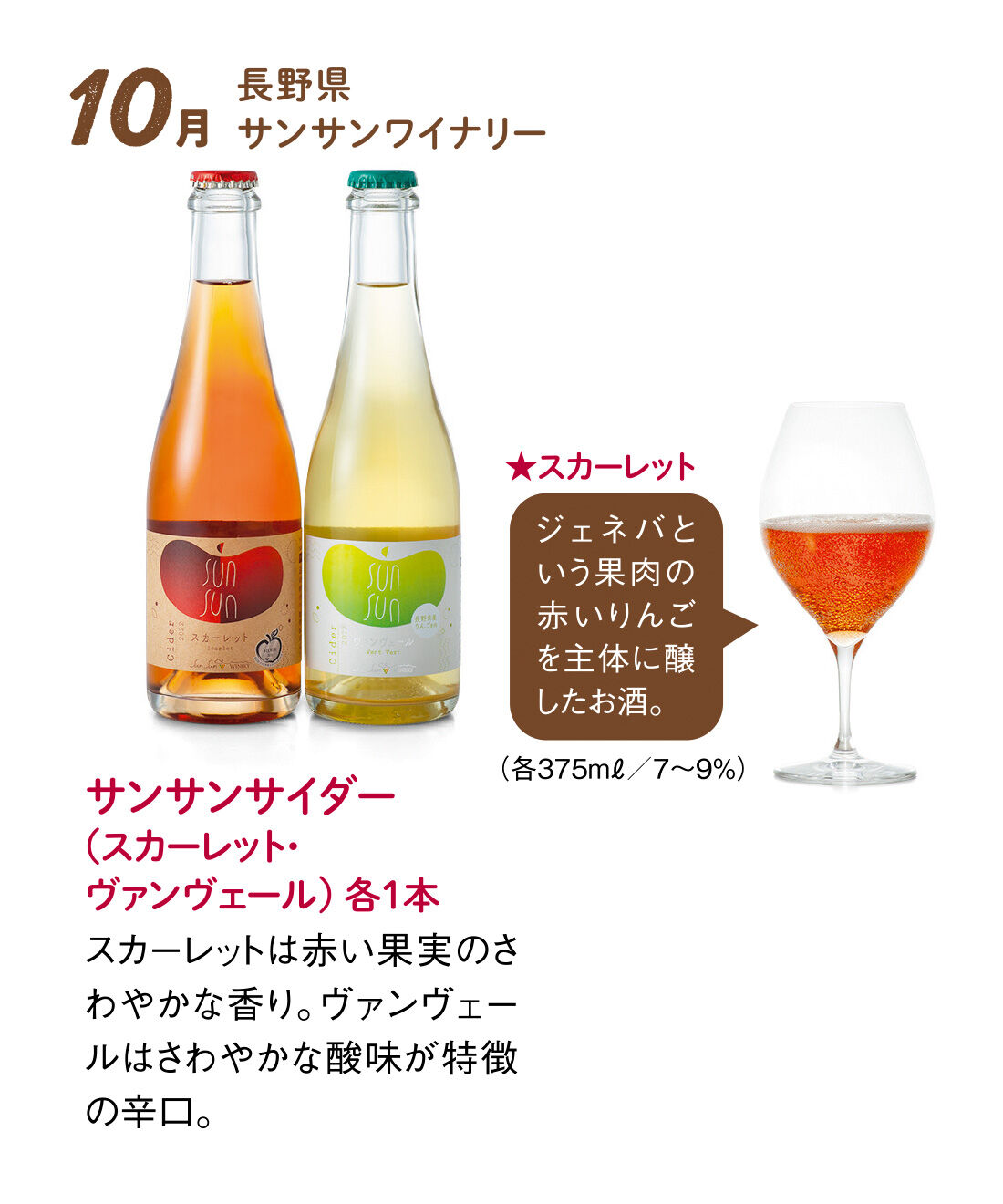 FP産地直送マルシェ|【予約限定・締切9月3日】りんごの風味がさわやかな 話題のスパークリング りんご果実酒シードル7ヵ月コース
