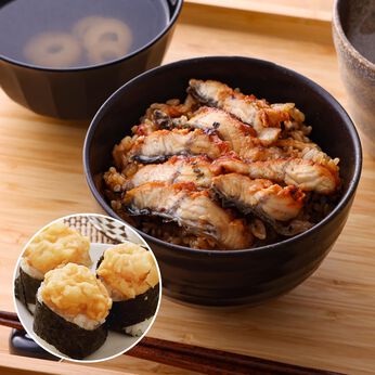 FP産地直送マルシェ | 迎春えび鰻ごちそうセット ひとくちえび天むす＆鰻まぶし丼
