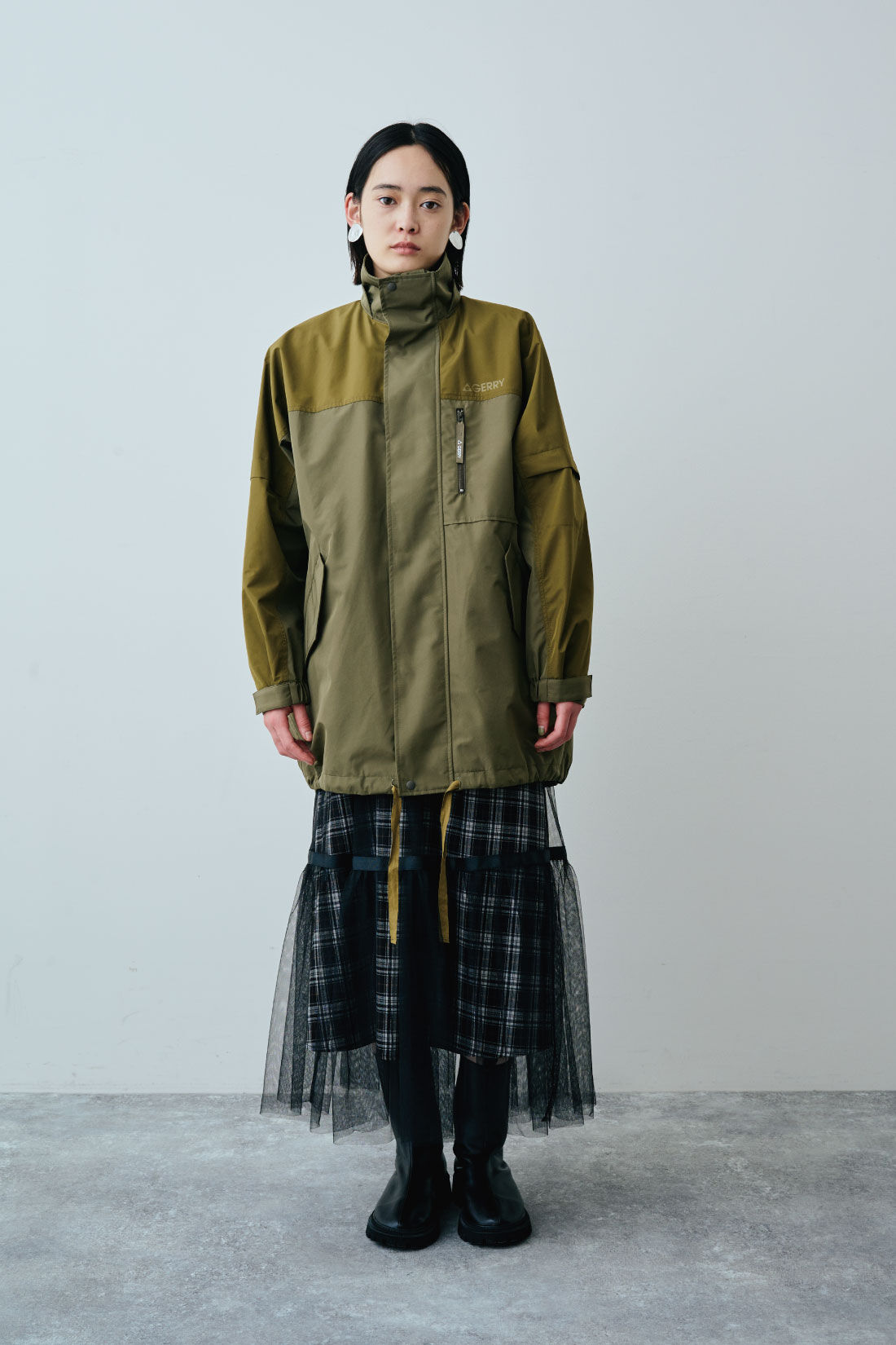 MEDE19F|GERRY（Ｒ） for MEDE19F　高山都さんコラボ ライナー付きマウンテンコート|モデル身長：167cm　着用サイズ：M