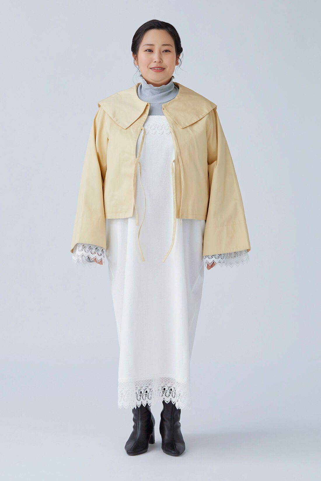 MEDE19F [メデ・ジュウキュウ]|MEDE19F　Boutique888さんコラボ レース遣いワンピース〈オフホワイト〉
