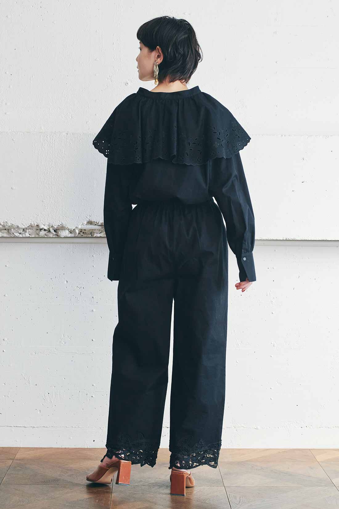 MEDE19F|MEDE19F　カットワークブラウス〈ホワイト〉|モデル身長：157cm　着用サイズ：M