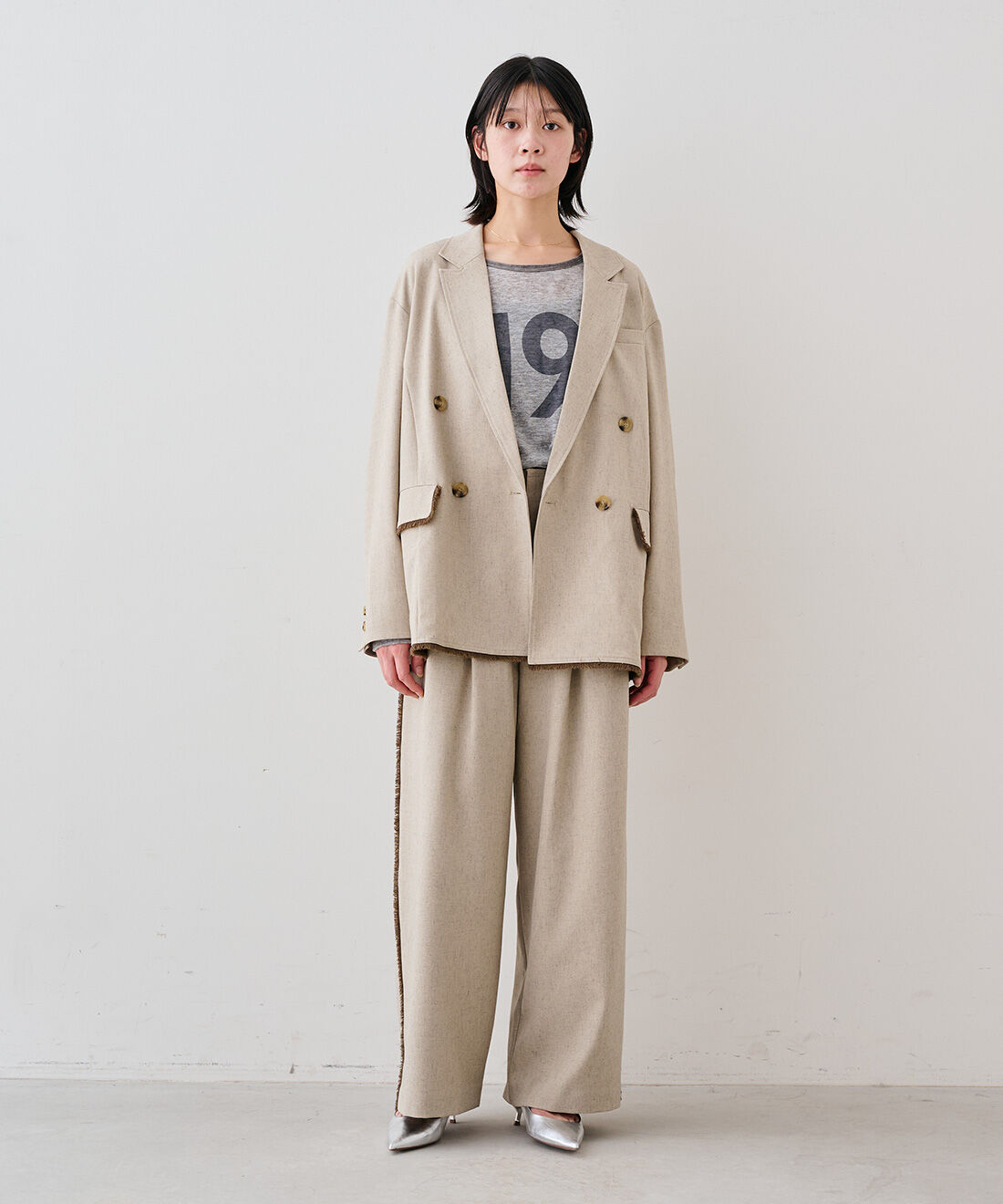 MEDE19F [メデ・ジュウキュウ]|プリントリンガーTシャツのコーディネート