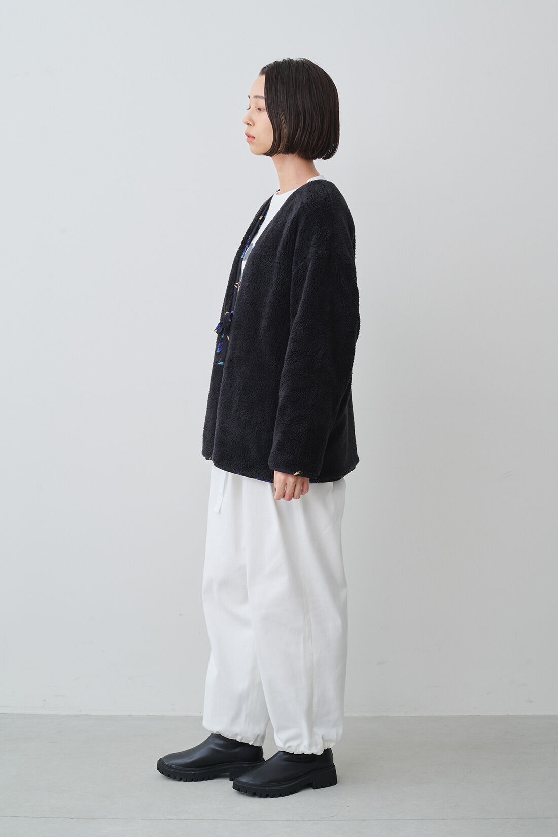 MEDE19F|MEDE19F　リバーシブルはんてん〈ブラック〉|モデル身長：168cm　着用サイズ：1