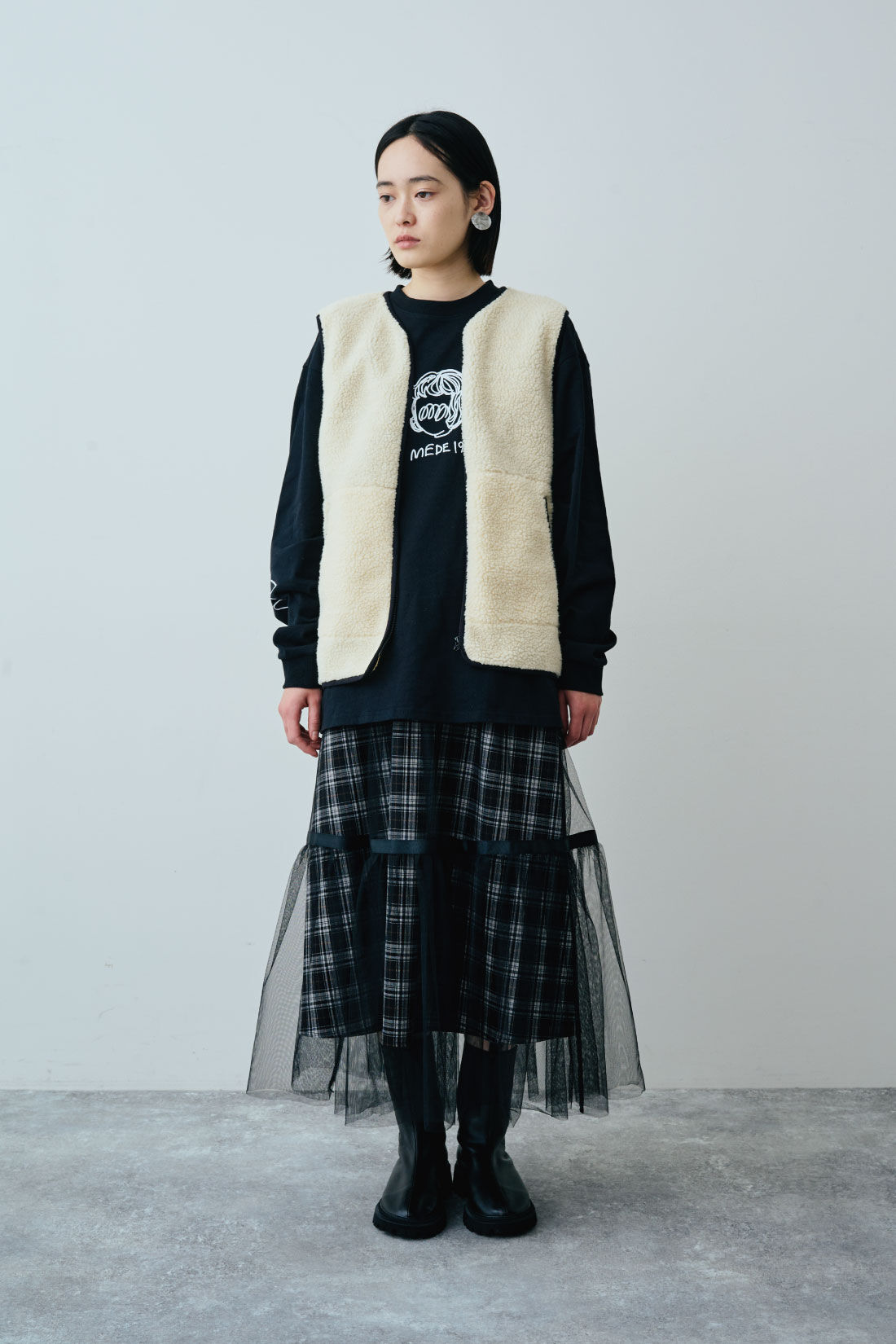 MEDE19F|GERRY（Ｒ） for MEDE19F　高山都さんコラボ ライナー付きマウンテンコート|モデル身長：167cm　着用サイズ：M
