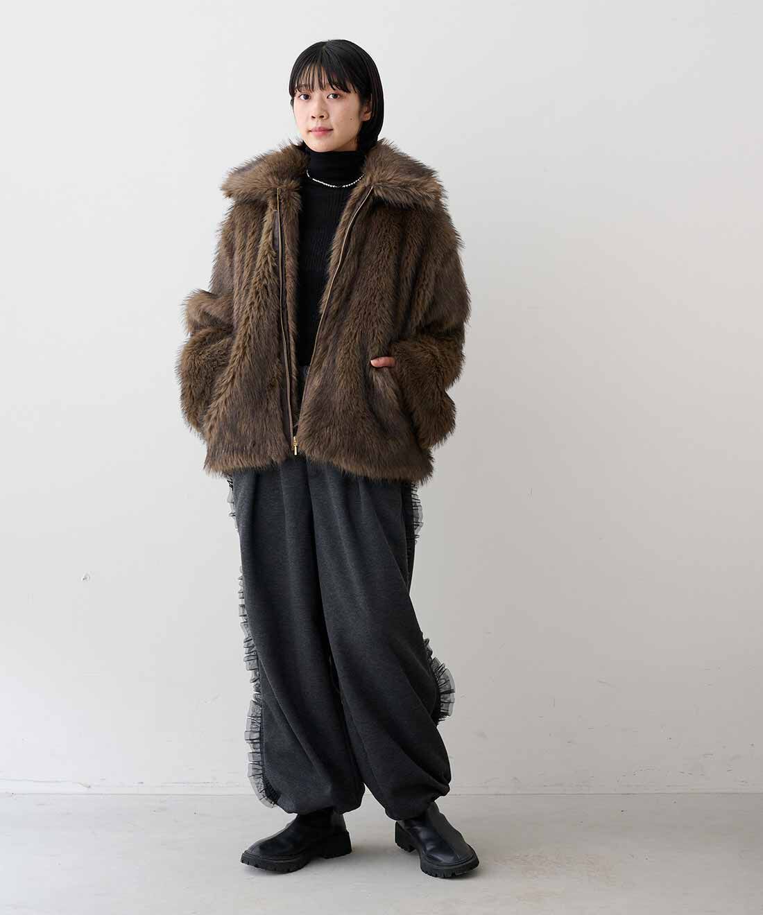 MEDE19F|MEDE19F　さわり心地のよい綿のタートルニットの会|モデル身長：163cm　着用サイズ：M