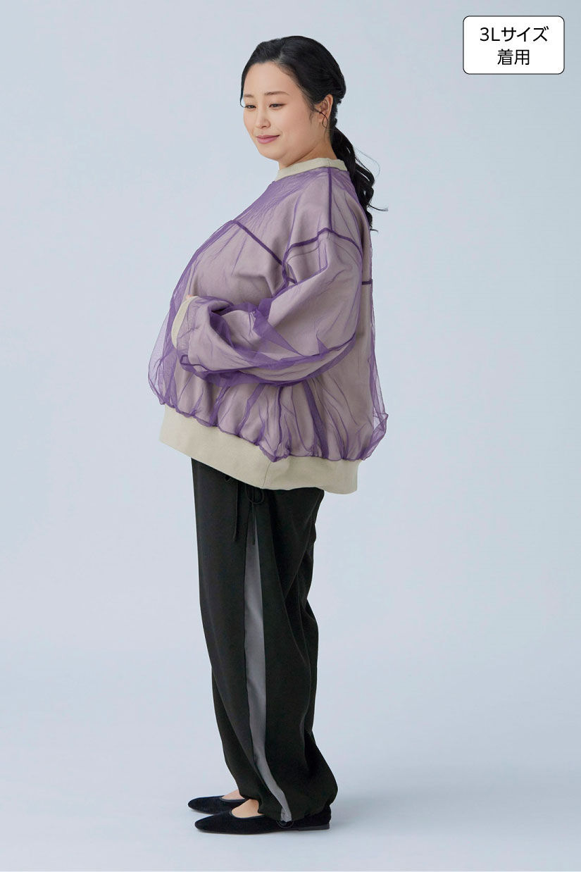MEDE19F|MEDE19F　リボン遣いサイドラインパンツ|身長：160cm バスト：113cm ウエスト：90cm ヒップ：115cm 太ももまわり：63cm
