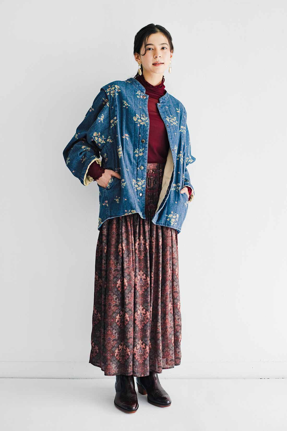 MEDE19F|【MEDE19F】2ウェイプリント キルティングデニムジャケット〈ユーズドブルー〉