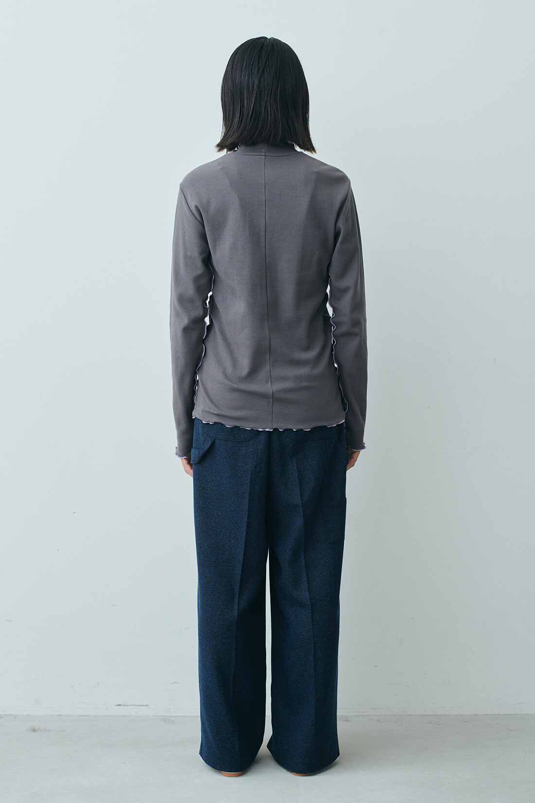 MEDE19F|MEDE19F　吸湿発熱コットントップスの会|モデル身長：163cm　着用サイズ：M