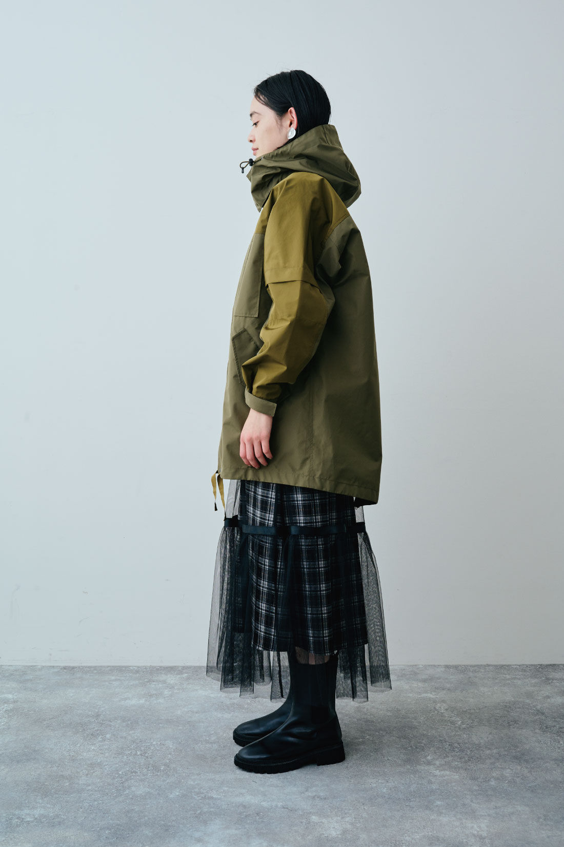MEDE19F|GERRY（Ｒ） for MEDE19F　高山都さんコラボ ライナー付きマウンテンコート|モデル身長：167cm　着用サイズ：M