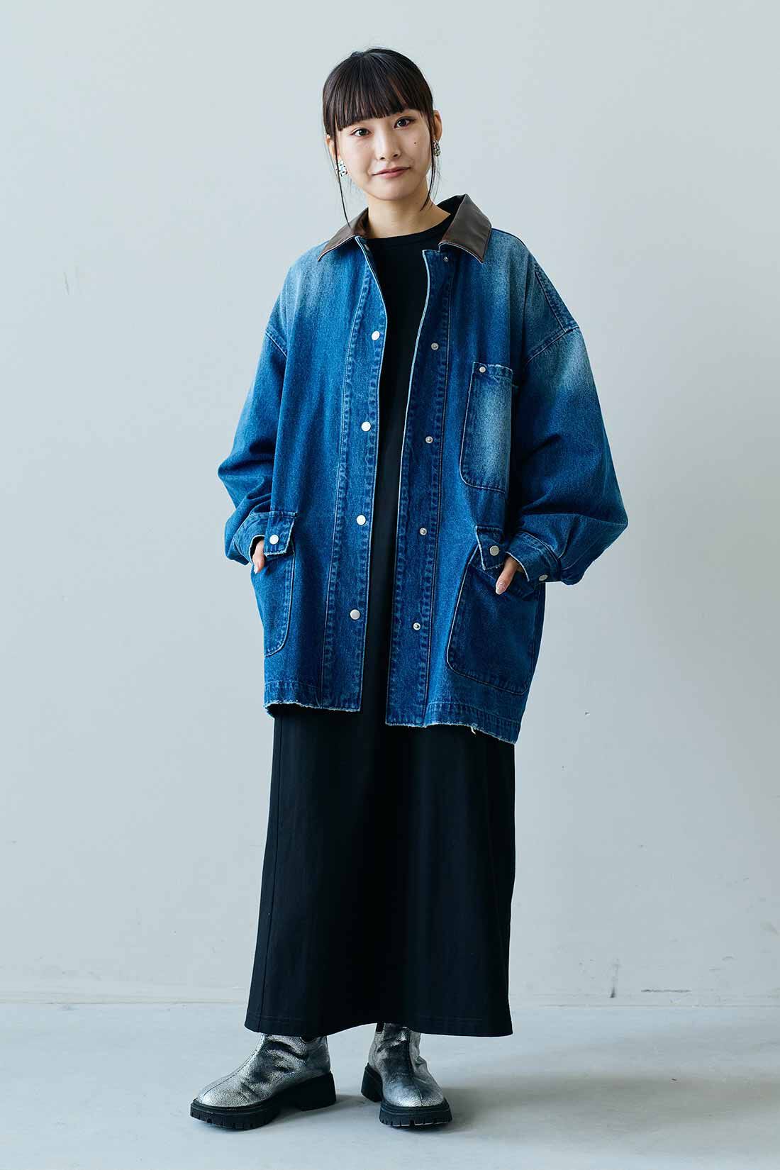 MEDE19F|MEDE19F　異素材スリーブワンピース