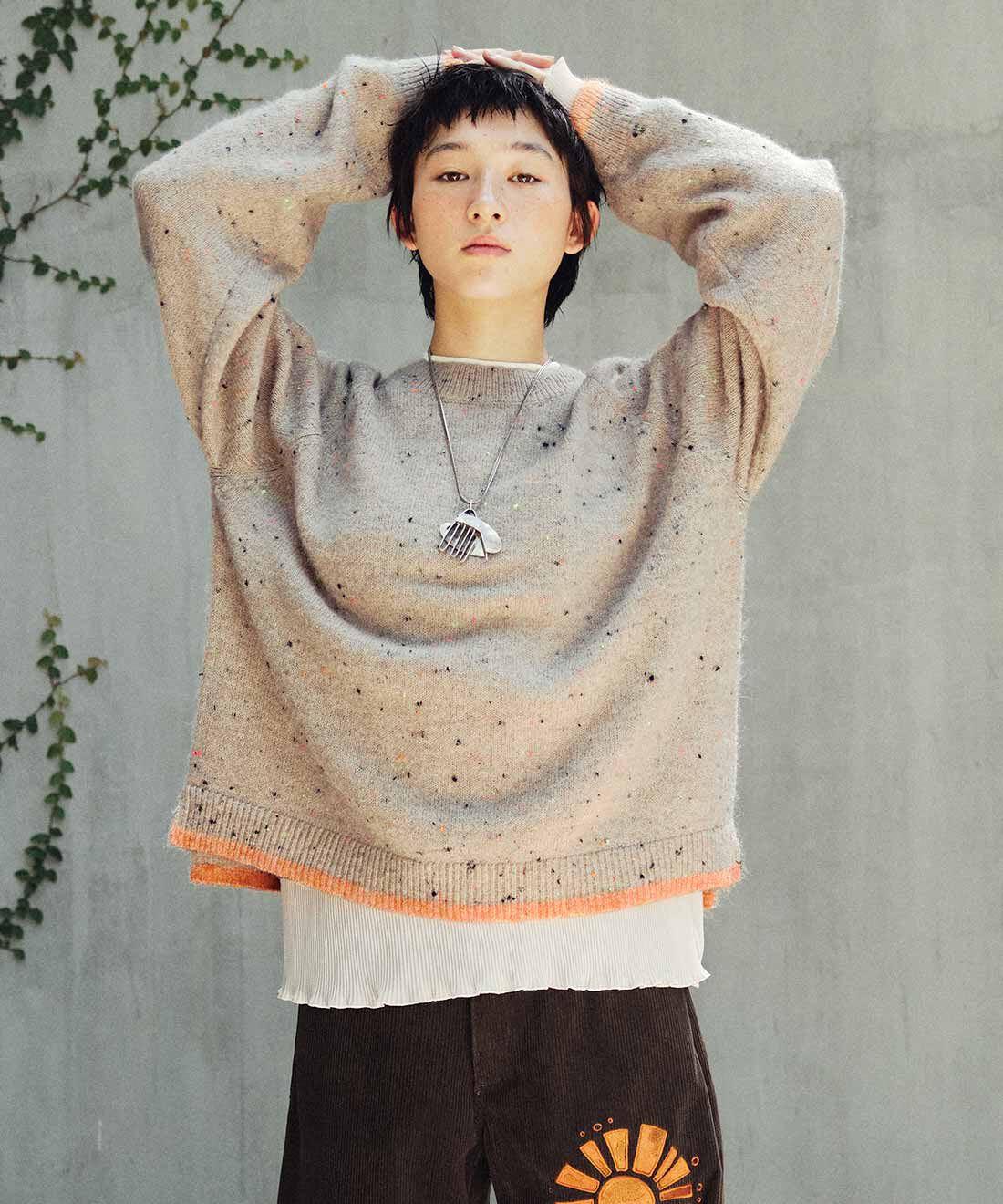 MEDE19F [メデ・ジュウキュウ]|MEDE19F　配色ライン遣いのカラフルネップニットの会