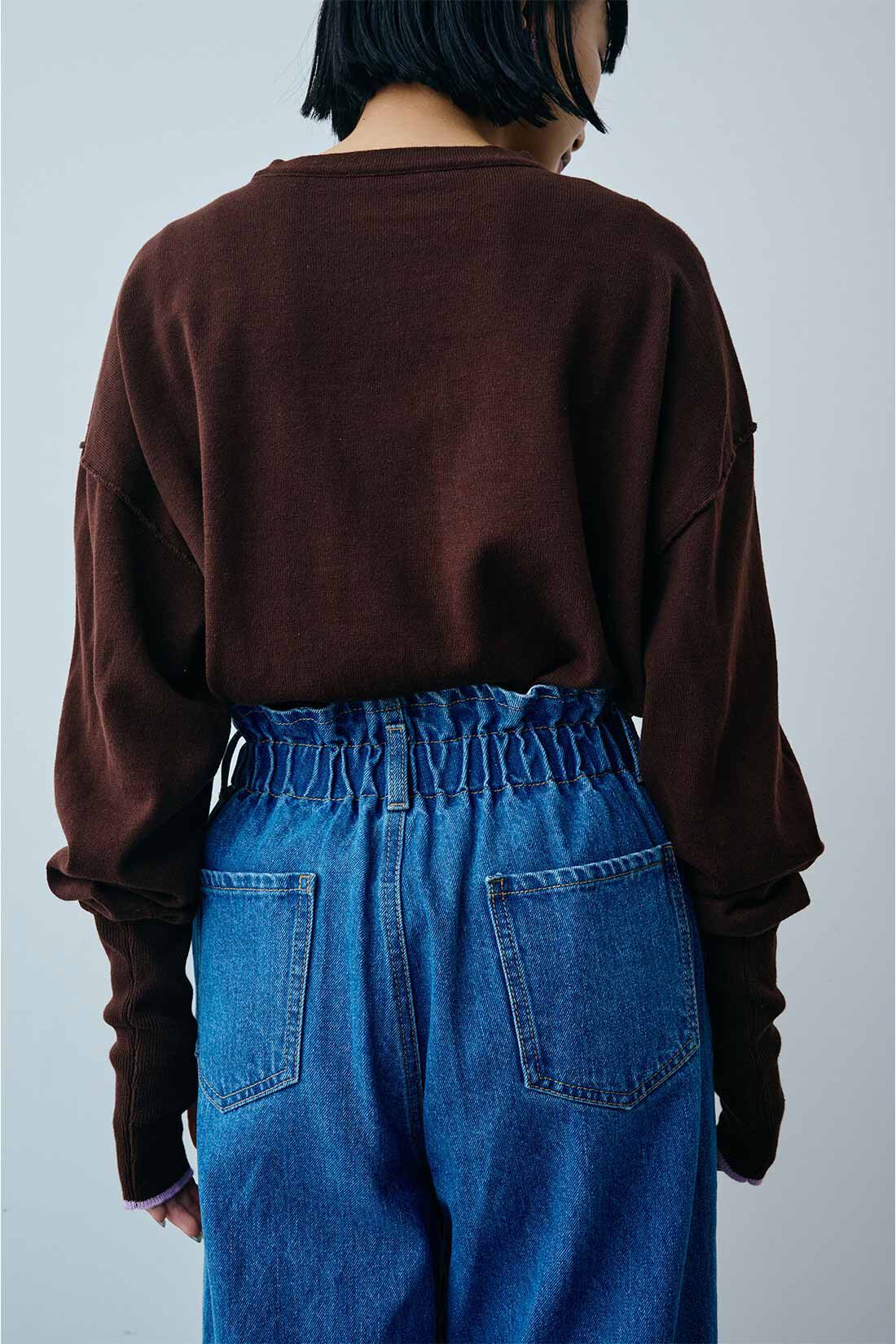MEDE19F|MEDE19F　レスウォーター ウエストギャザーデニム〈ユーズドブルー〉