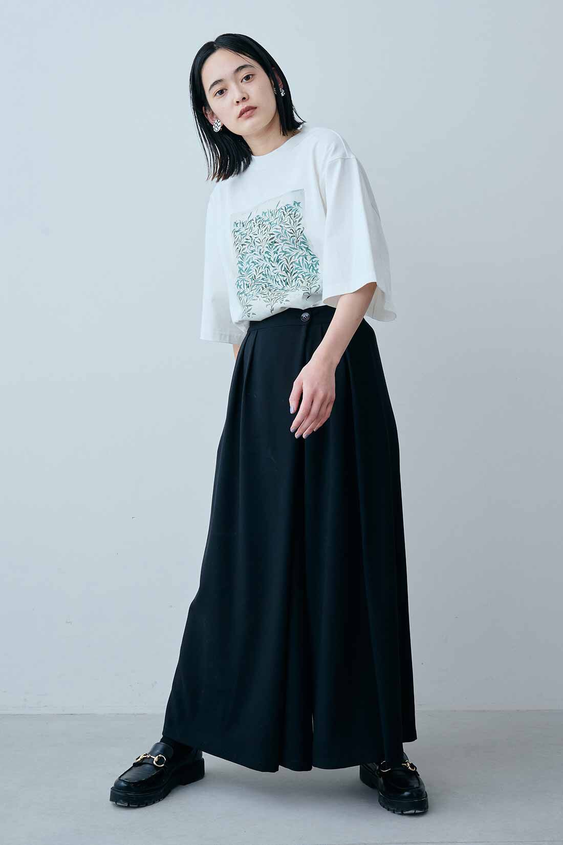 MEDE19F|MEDE19F　ワイドレッグはかまパンツ|モデル身長：167cm　着用サイズ：M