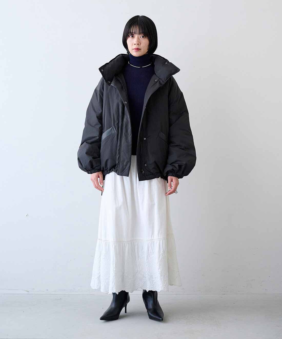MEDE19F|綿 タートルニットの会と綿 タートルニットの会のコーディネート
