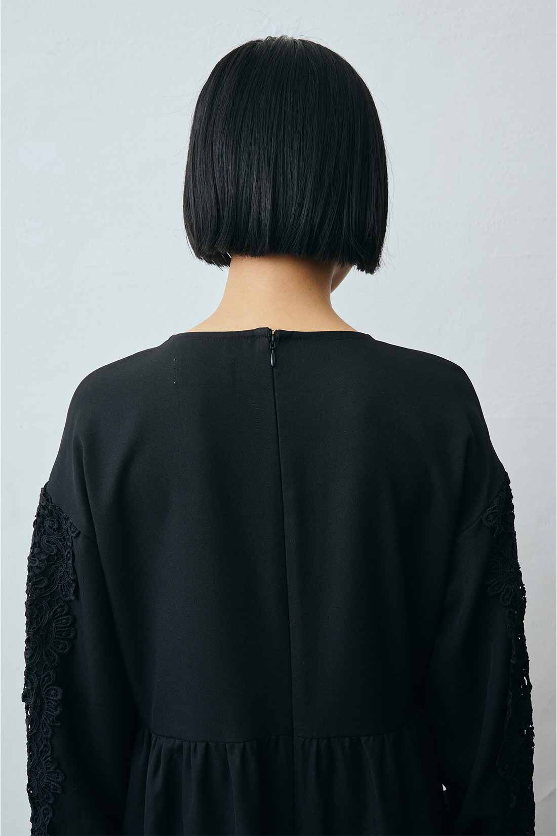 MEDE19F|MEDE19F レースを重ねたワンピース〈ブラック〉
