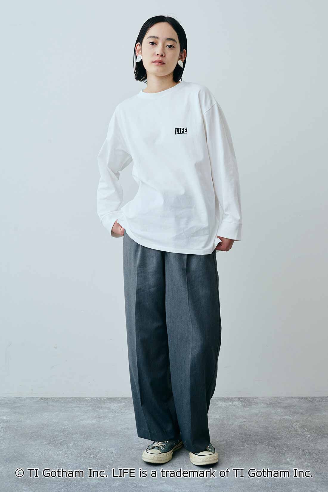 MEDE19F|MEDE19F　フロントタックスラックスパンツ|モデル身長：167cm　着用サイズ：M