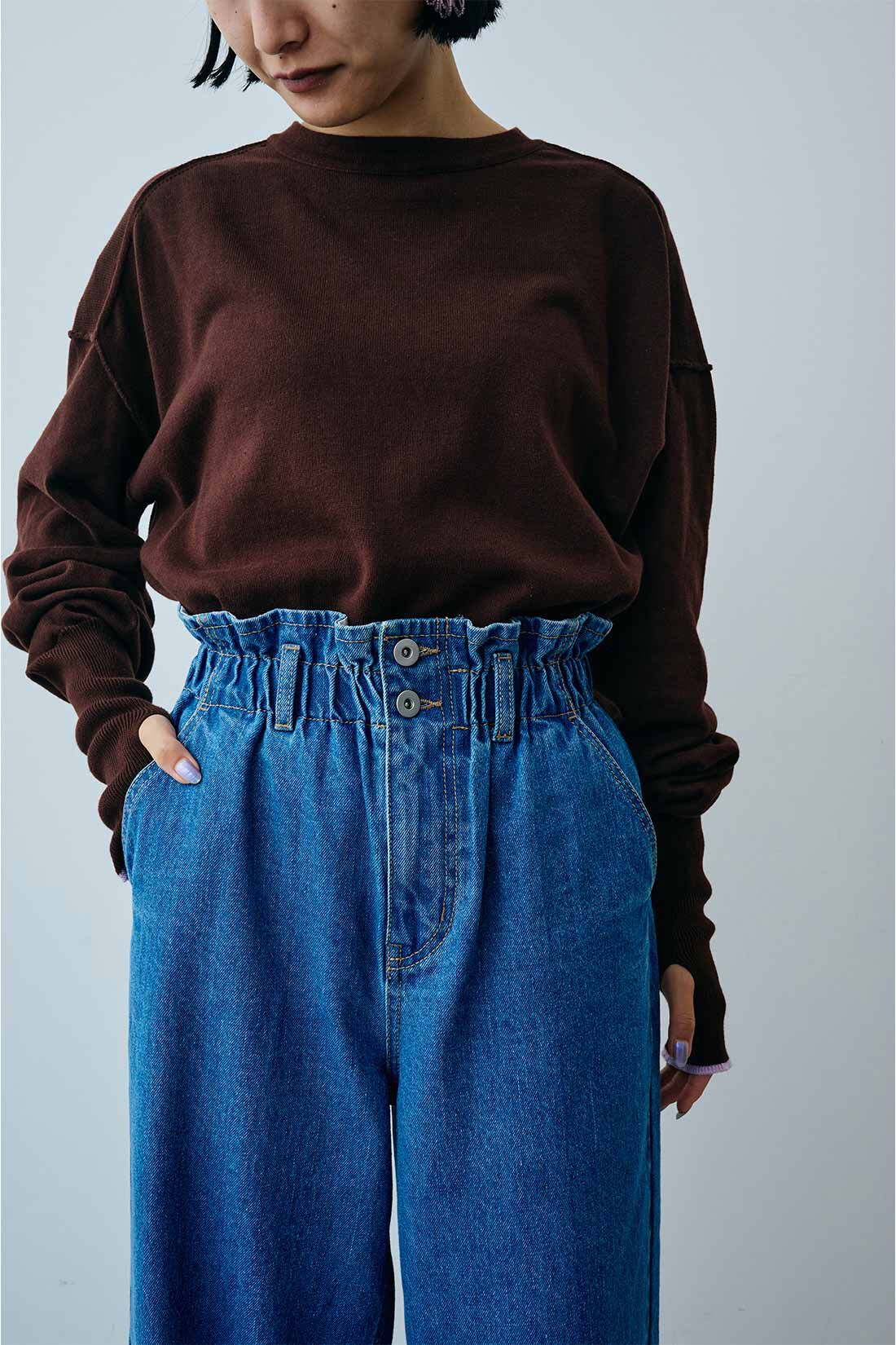 MEDE19F|MEDE19F　レスウォーター ウエストギャザーデニム〈ユーズドブルー〉