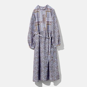 MEDE19F | MEDE19F　変形ペイズリープリントのロングワンピース〈オレンジ〉〈パープル〉
