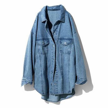 MEDE19F | リネン混デニムでつくったオーバーシャツ〈フェードブルー〉