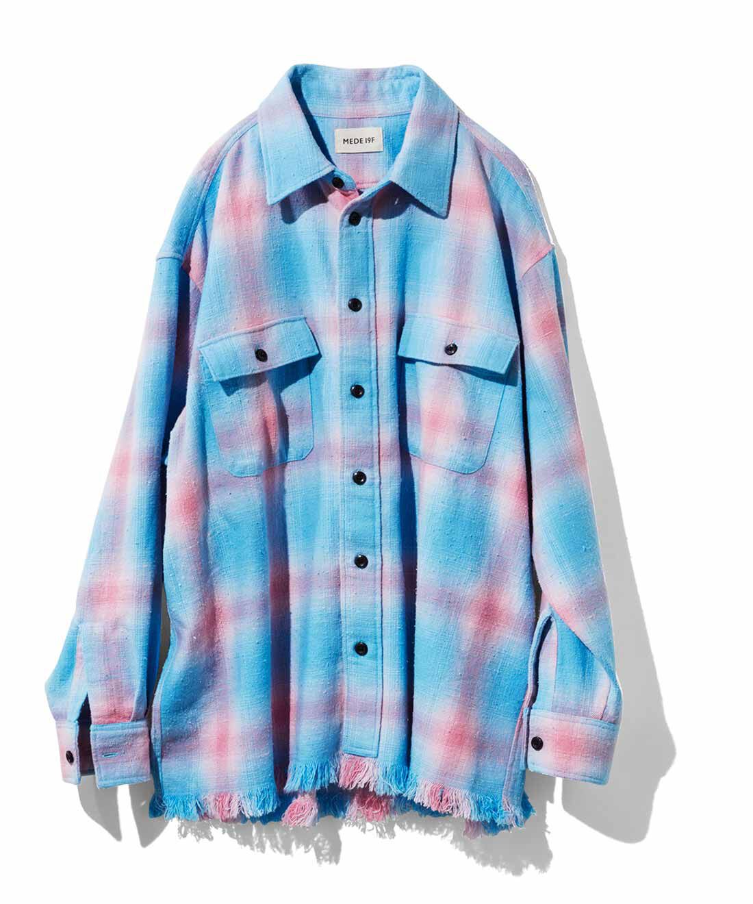 MEDE19F [メデ・ジュウキュウ]|MEDE19F　古着屋でみつけたようなネルチェックシャツ〈ブルー〉