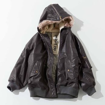 MEDE19F | フェイクレザーのオーバーサイズブルゾンＭＤ１９