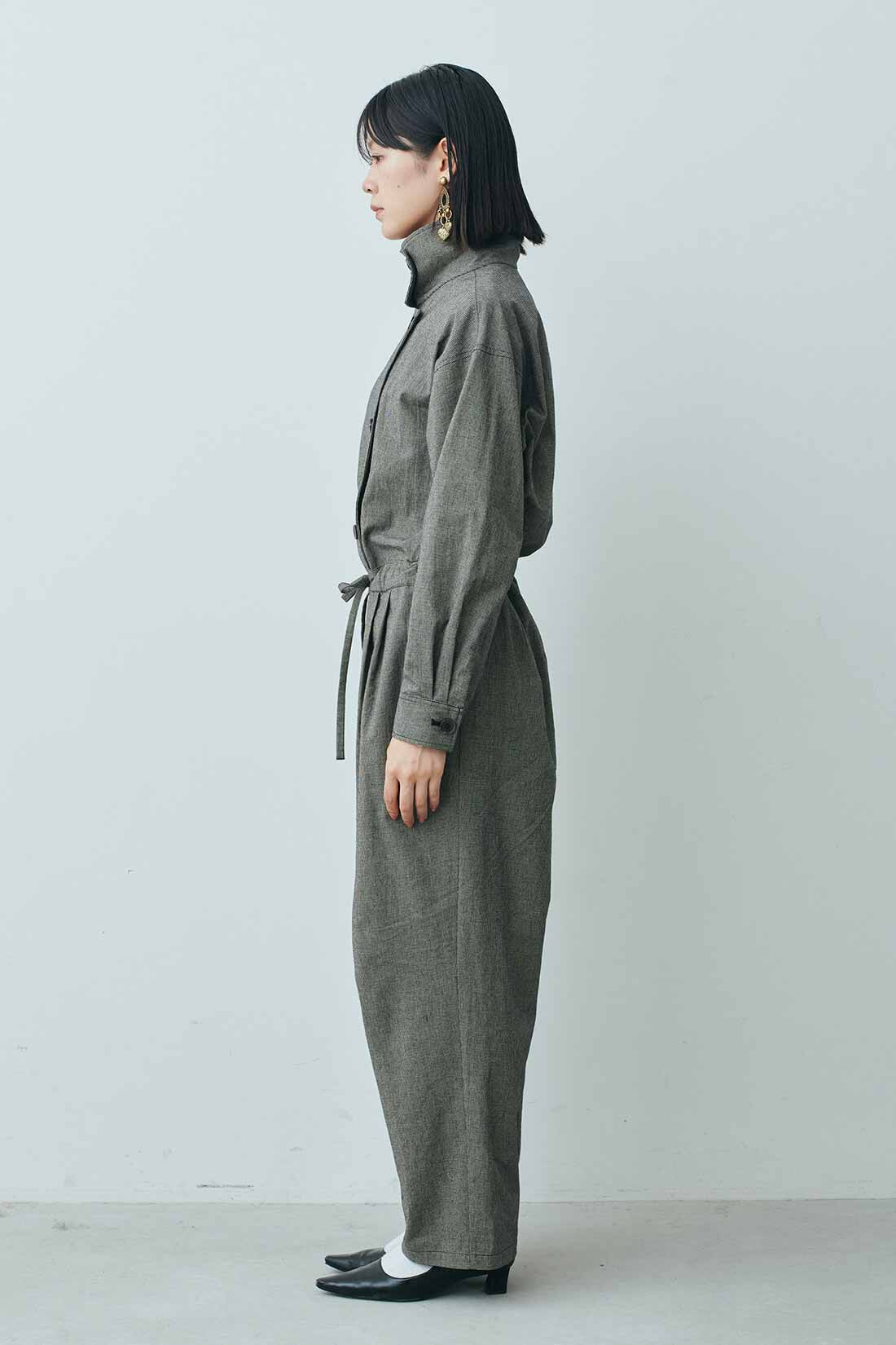 MEDE19F|MEDE19F　千鳥格子のオールインワン〈ブラック〉|モデル身長：163cm　着用サイズ：M