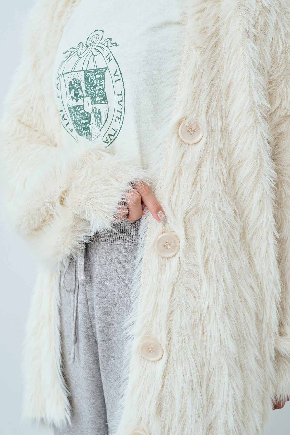 MEDE19F|旭山動物園・ボルネオの森応援商品 MEDE19F シロフクロウカーディガン〈ホワイト〉
