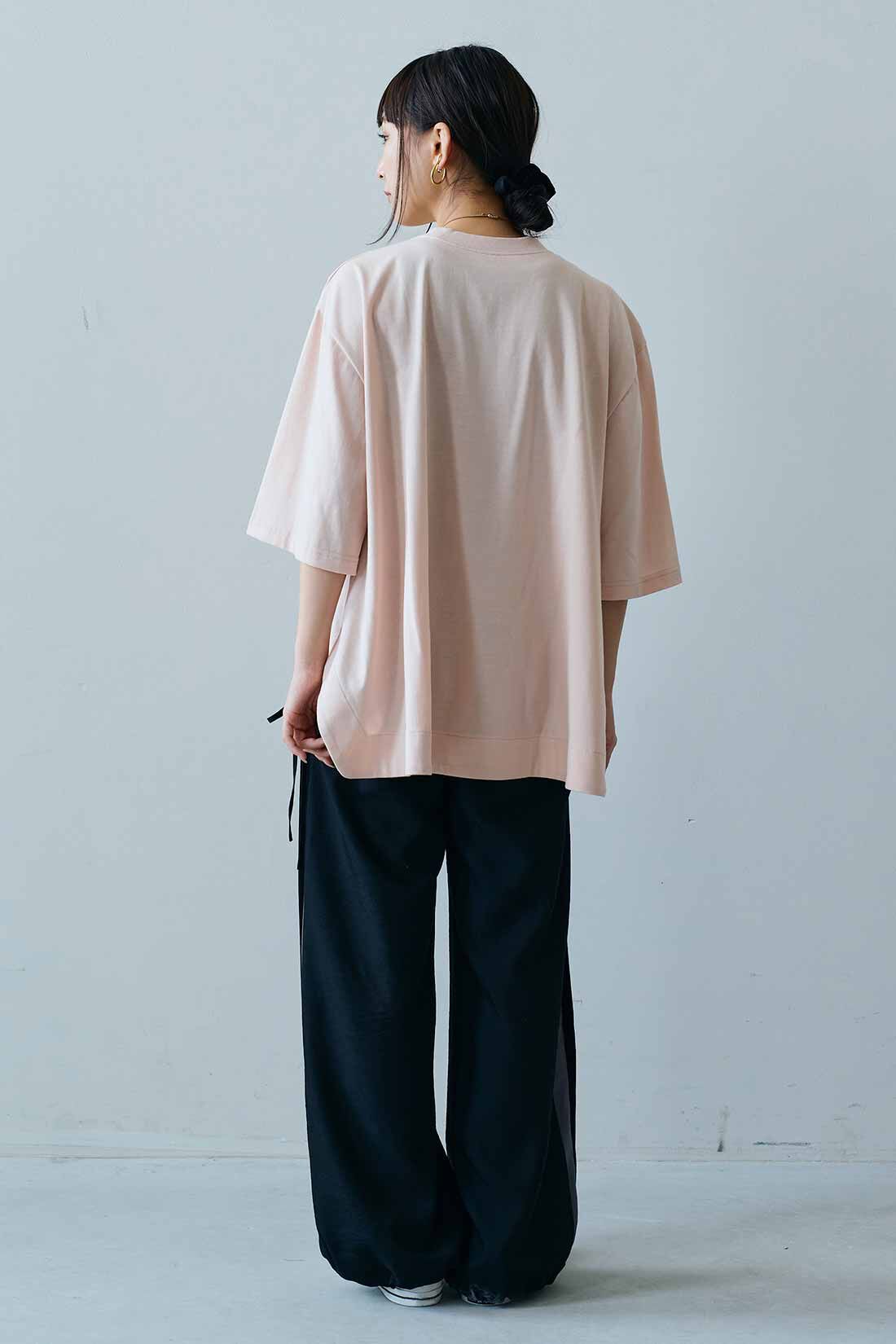 MEDE19F|MEDE19F　リボン遣いサイドラインパンツ|モデル身長：158cm　着用サイズ：M