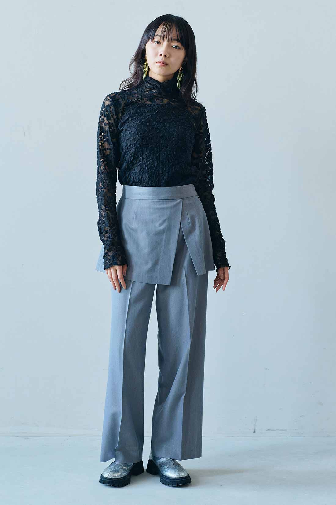 MEDE19F|MEDE19F　レースハイネックトップス