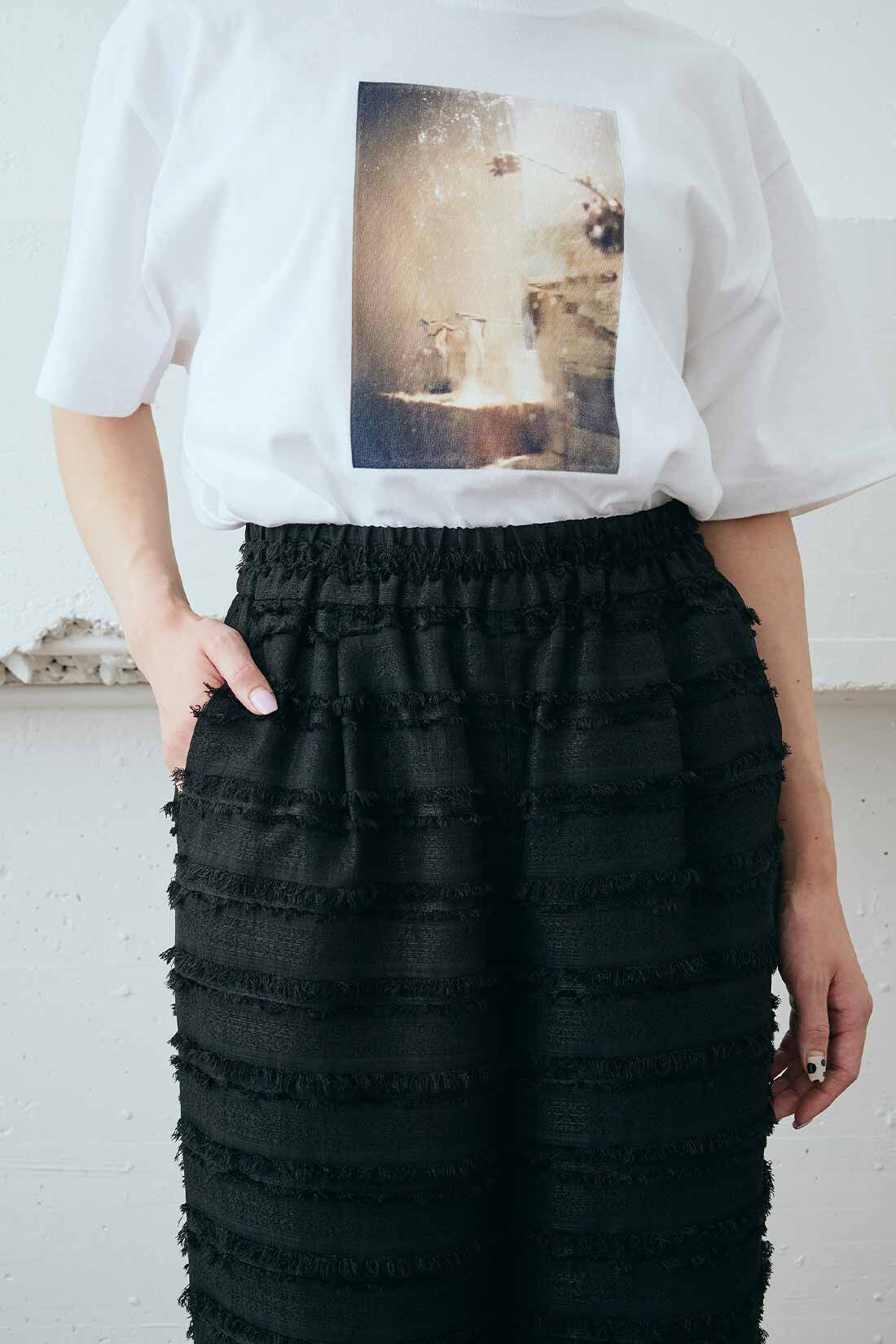 MEDE19F|MEDE19F　カットジャカード素材のフリンジパンツ〈グリーン〉