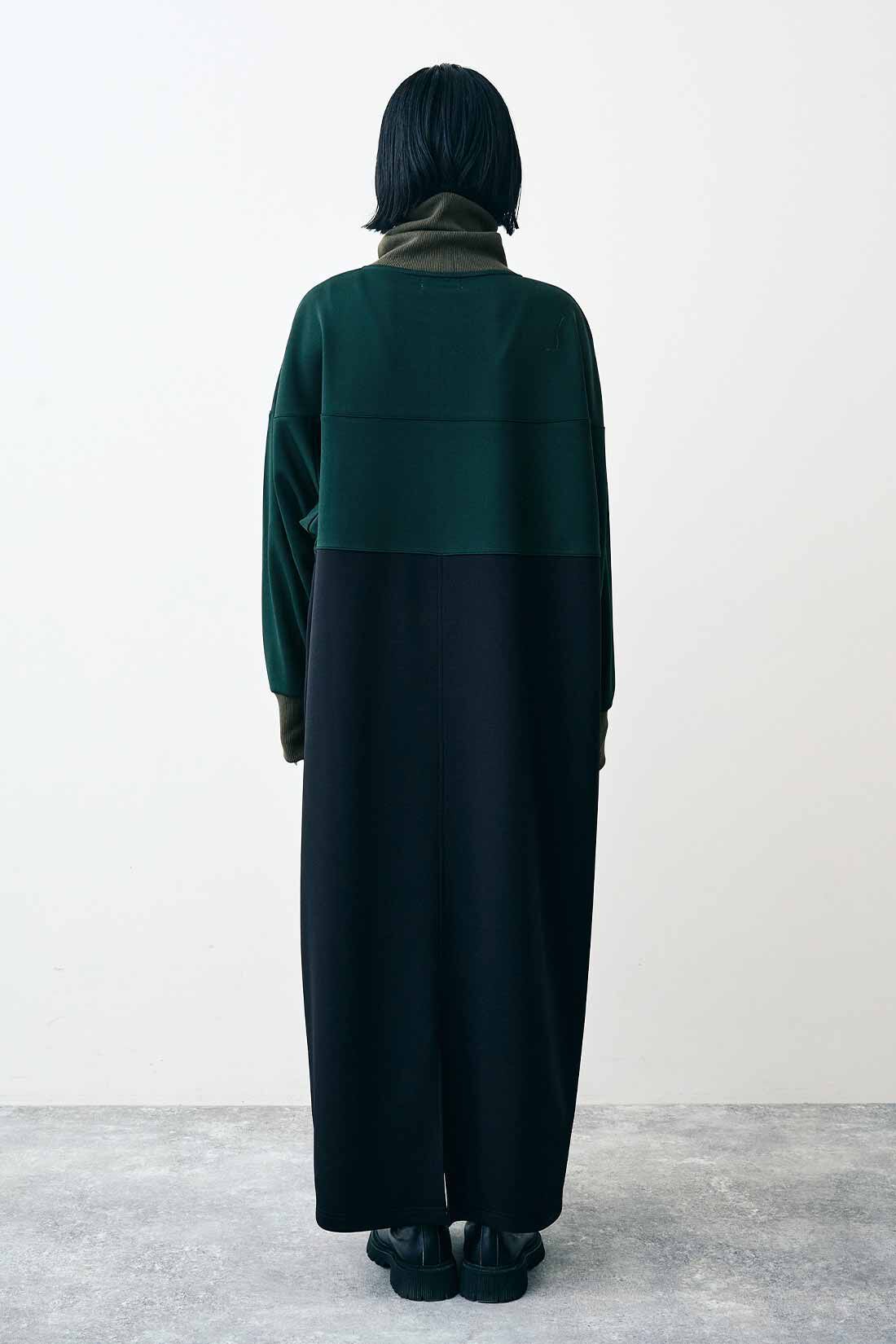 MEDE19F|MEDE19F リブハイネックのカットソーロングワンピース
