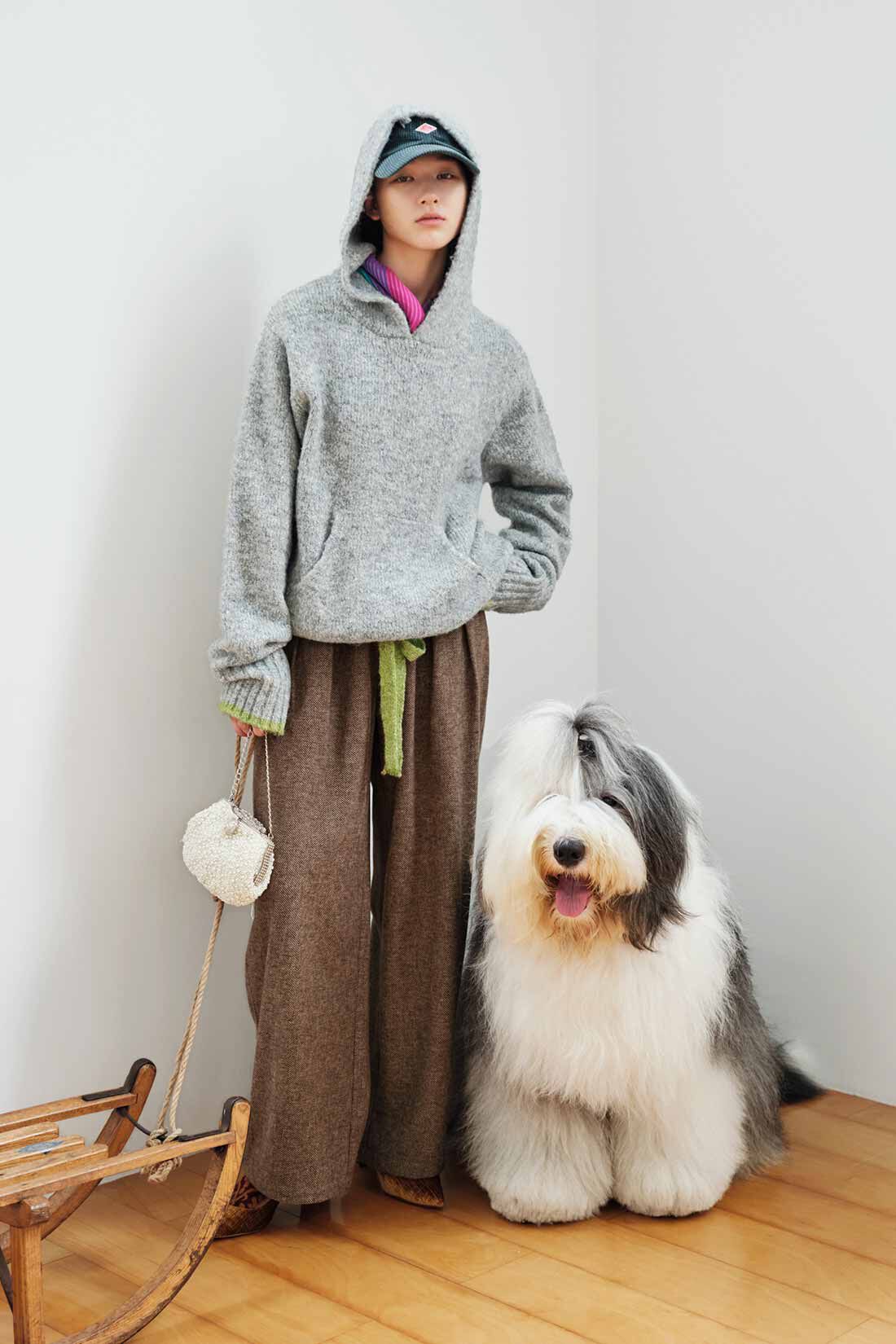 MEDE19F|MEDE19F　ミックスニットフーディー〈杢グレー〉
