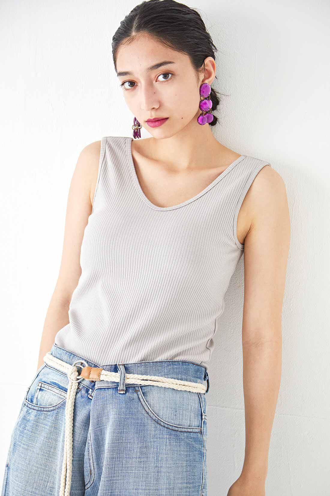 MEDE19F|MEDE19F　パッド付きリブタンクトップの会