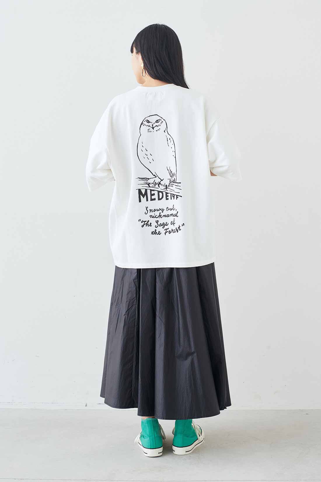 MEDE19F|MEDE19F　旭山動物園・ボルネオの森応援商品 プリントTシャツ|モデル身長：163cm　着用サイズ：M